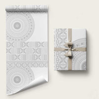 Niue White Sunday Wrapping Paper Half Hiapo Pattern Vibes LT14 58" × 23" White - Polynesian Pride