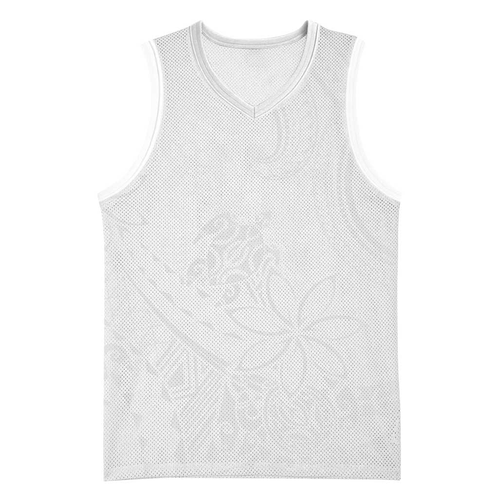 Tapu Fanau Ia Niue Basketball Jersey Happy White Sunday Unique Hiapo - Polynesian Pride