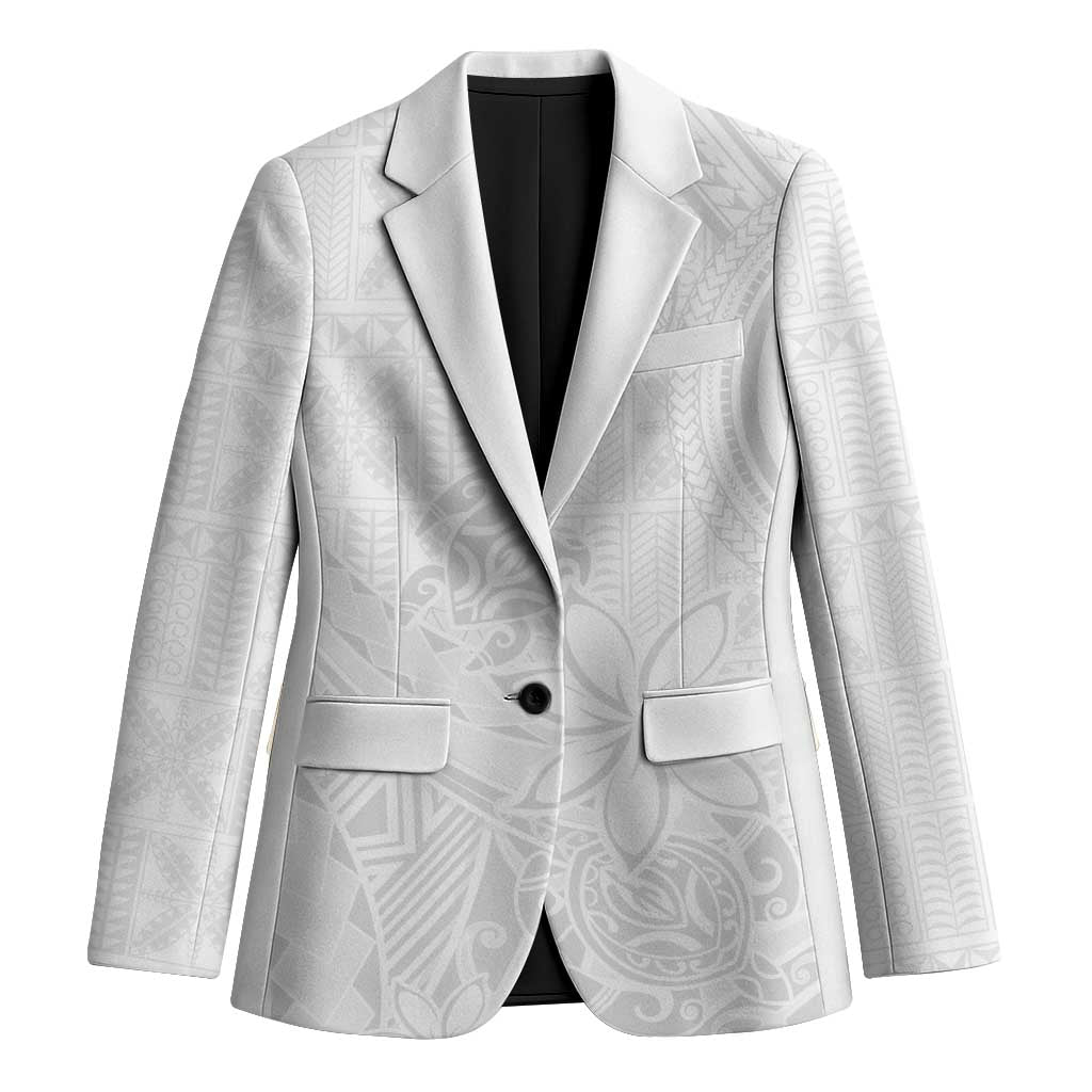 Tapu Fanau Ia Niue Blazer Happy White Sunday Unique Hiapo - Polynesian Pride