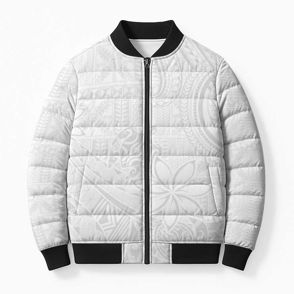 Tapu Fanau Ia Niue Bomber Puffer Jacket Happy White Sunday Unique Hiapo - Polynesian Pride