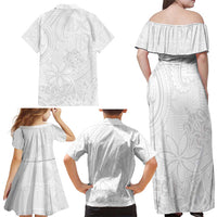 Tapu Fanau Ia Niue Family Matching Off Shoulder Maxi Dress and Hawaiian Shirt Happy White Sunday Unique Hiapo - Polynesian Pride