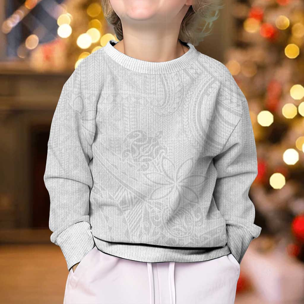 Tapu Fanau Ia Niue Kid Ugly Christmas Sweater Happy White Sunday Unique Hiapo - Polynesian Pride