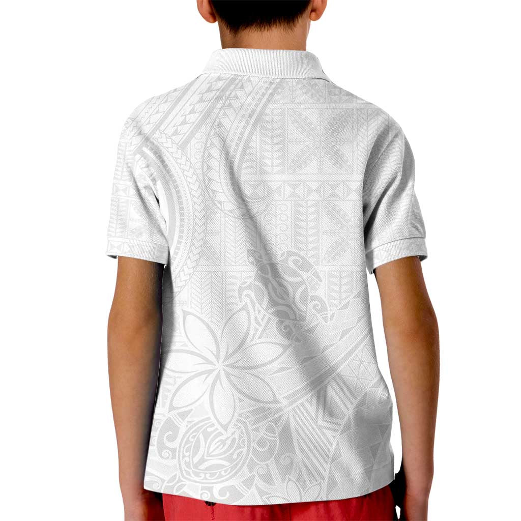Tapu Fanau Ia Niue Kid Polo Shirt Happy White Sunday Unique Hiapo - Polynesian Pride
