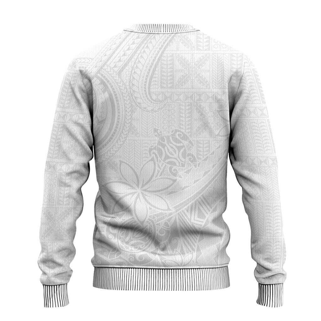 Tapu Fanau Ia Niue Ugly Christmas Sweater Happy White Sunday Unique Hiapo - Polynesian Pride