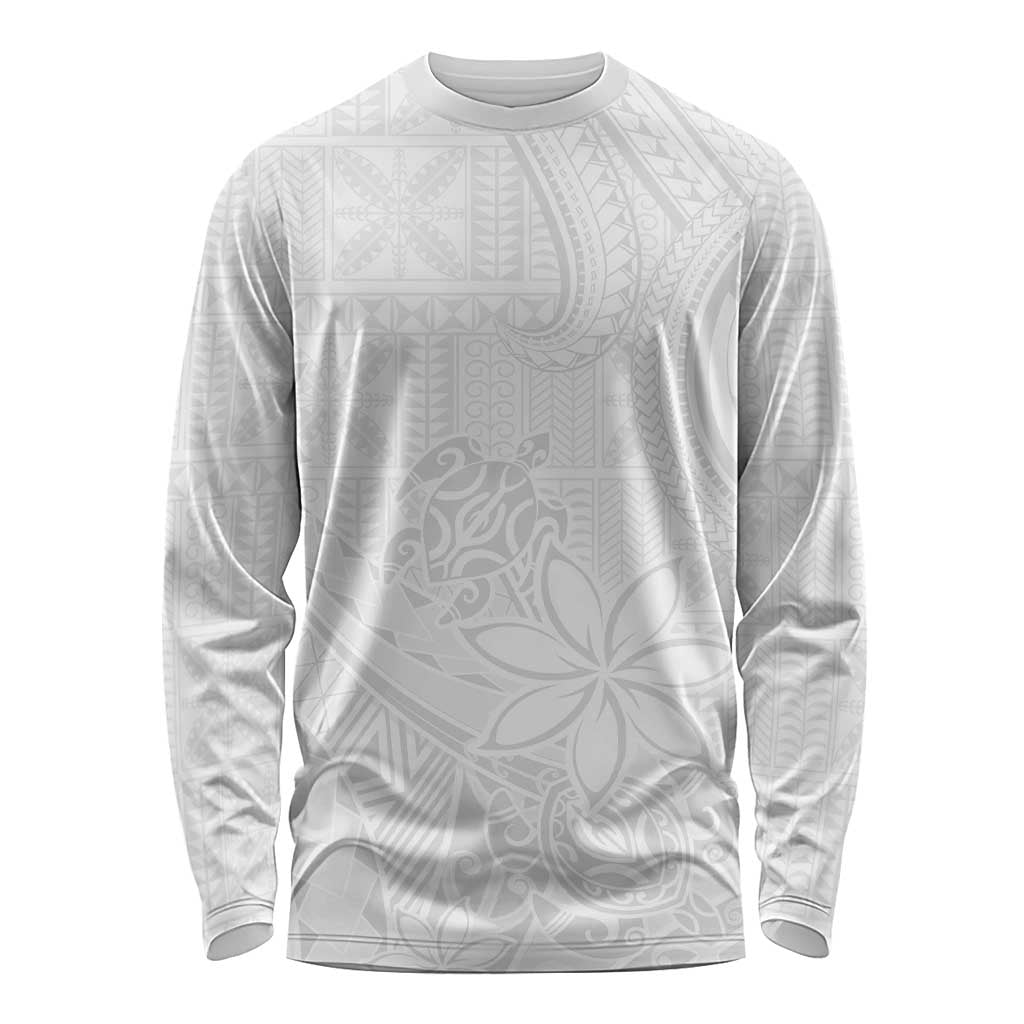 Tapu Fanau Ia Niue Long Sleeve Shirt Happy White Sunday Unique Hiapo - Polynesian Pride