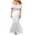 Tapu Fanau Ia Niue Mermaid Dress Happy White Sunday Unique Hiapo - Polynesian Pride