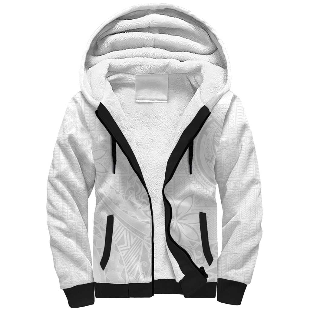 Tapu Fanau Ia Niue Sherpa Hoodie Happy White Sunday Unique Hiapo - Polynesian Pride