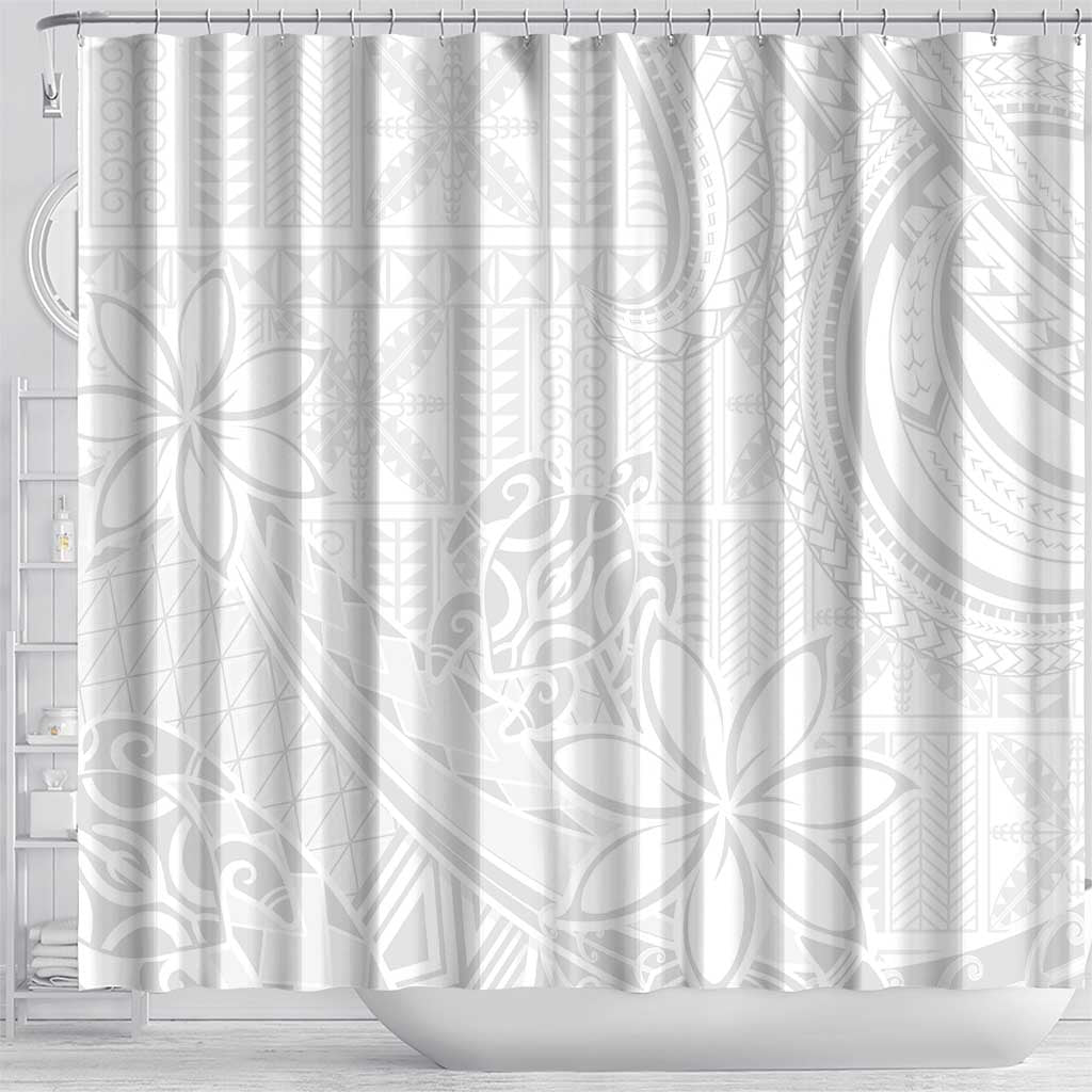 Tapu Fanau Ia Niue Shower Curtain Happy White Sunday Unique Hiapo - Polynesian Pride
