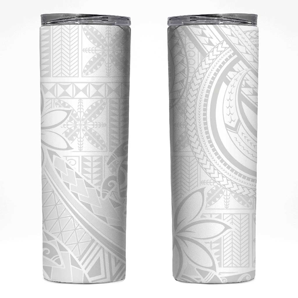 Tapu Fanau Ia Niue Skinny Tumbler Happy White Sunday Unique Hiapo - Polynesian Pride