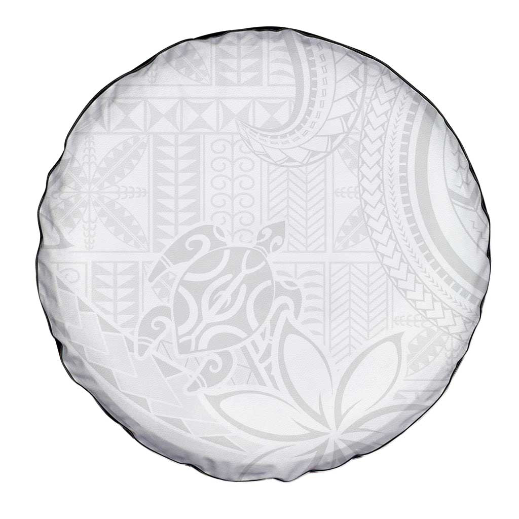 Tapu Fanau Ia Niue Spare Tire Cover Happy White Sunday Unique Hiapo - Polynesian Pride