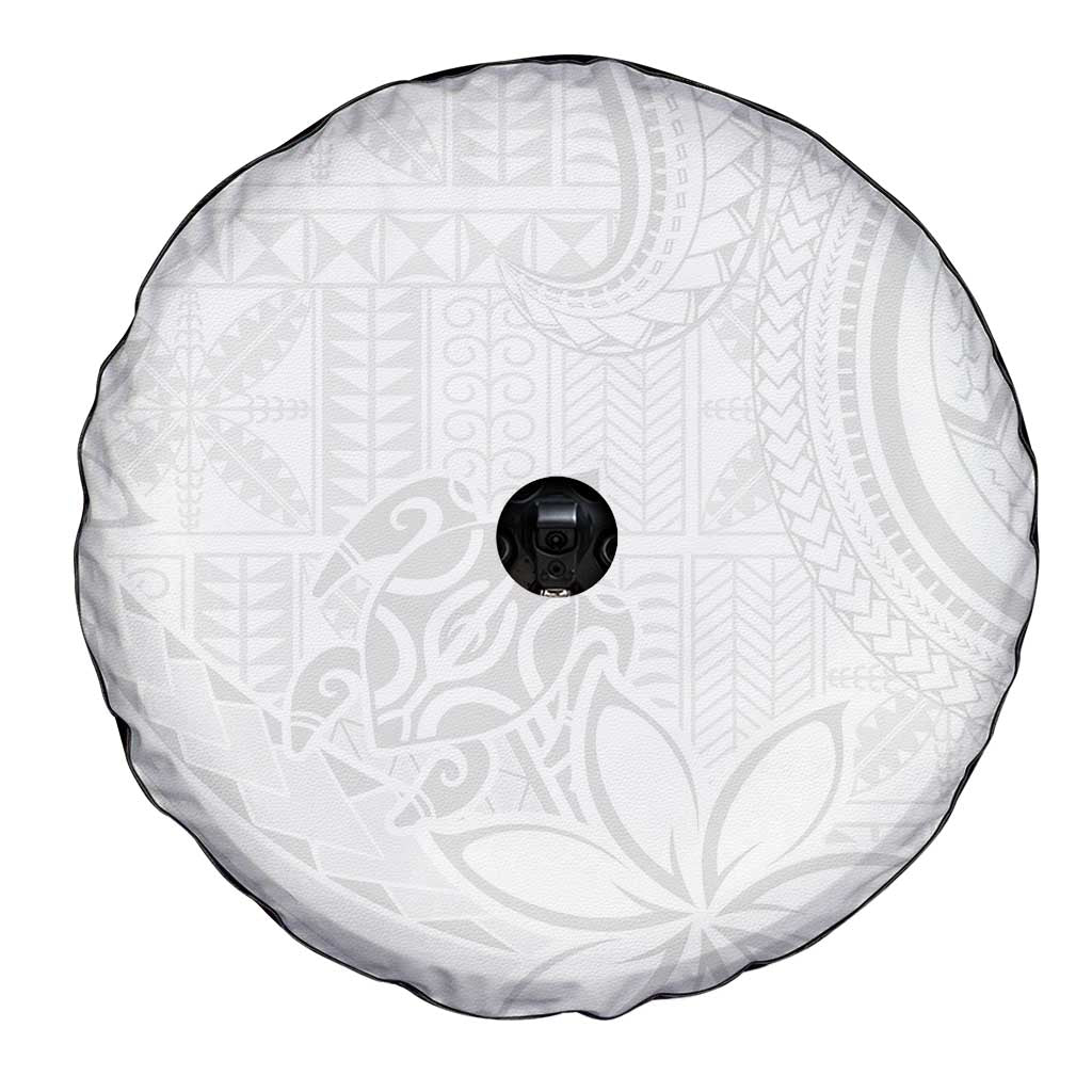 Tapu Fanau Ia Niue Spare Tire Cover Happy White Sunday Unique Hiapo - Polynesian Pride