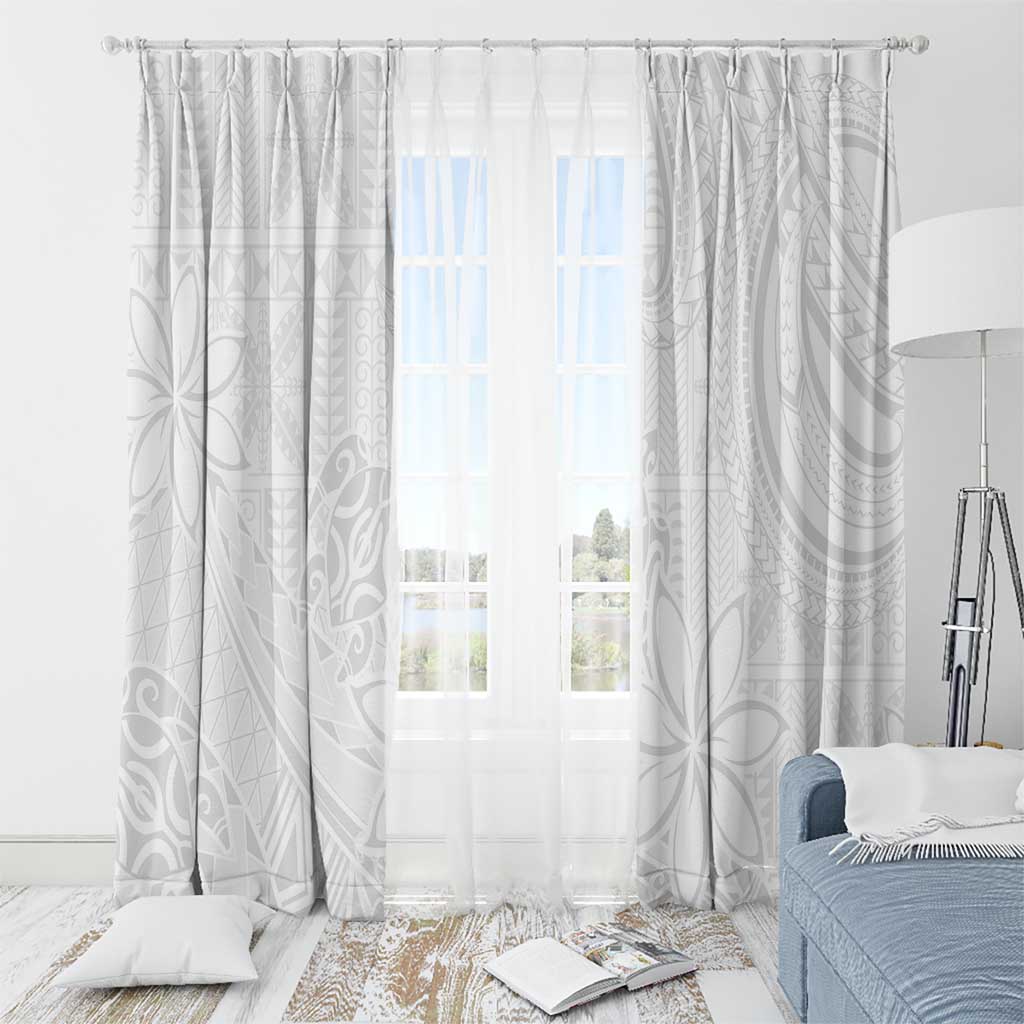 Tapu Fanau Ia Niue Window Curtain Happy White Sunday Unique Hiapo - Polynesian Pride