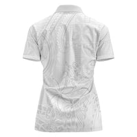 Tapu Fanau Ia Niue Women Polo Shirt Happy White Sunday Unique Hiapo - Polynesian Pride