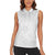 Tapu Fanau Ia Niue Women Sleeveless Polo Shirt Happy White Sunday Unique Hiapo - Polynesian Pride