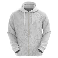 Tapu Fanau Ia Niue Zip Hoodie Happy White Sunday Unique Hiapo - Polynesian Pride