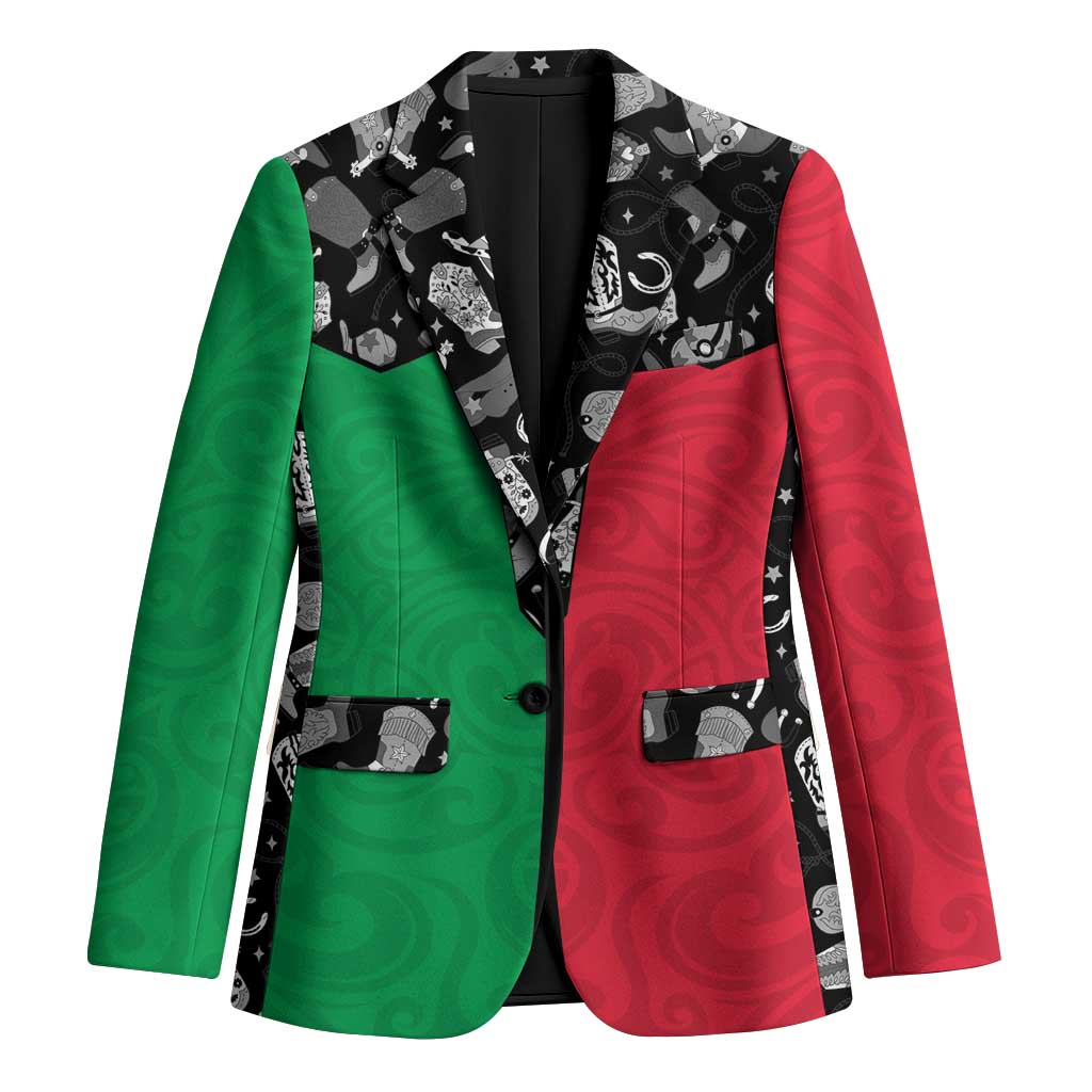 Vanuatu Cowboy Blazer Cowboy Symbols Split Stylized - Polynesian Pride