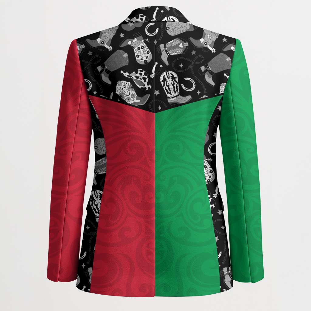Vanuatu Cowboy Blazer Cowboy Symbols Split Stylized - Polynesian Pride