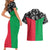 Vanuatu Cowboy Couples Matching Short Sleeve Bodycon Dress and Hawaiian Shirt Cowboy Symbols Split Stylized - Polynesian Pride