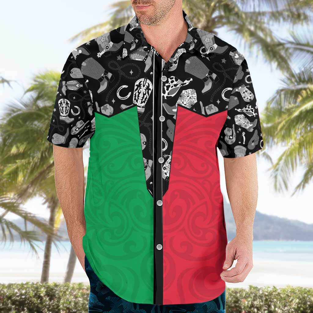 Vanuatu Cowboy Hawaiian Shirt Cowboy Symbols Split Stylized - Polynesian Pride