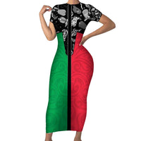 Vanuatu Cowboy Short Sleeve Bodycon Dress Cowboy Symbols Split Stylized - Polynesian Pride