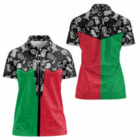 Vanuatu Cowboy Women Polo Shirt Cowboy Symbols Split Stylized - Polynesian Pride