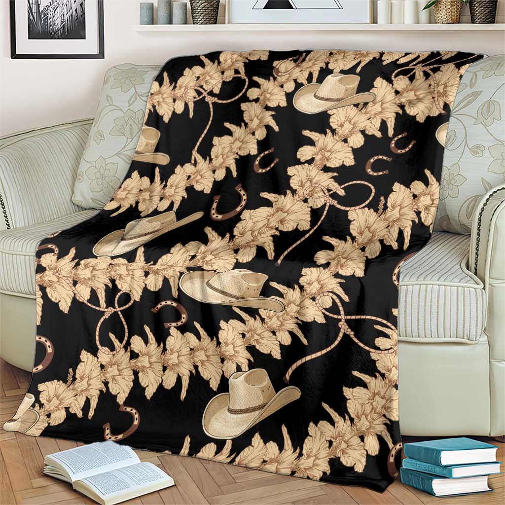Vanuatu Cowboy Blanket Seamless Straw Hats Hibiscus - Polynesian Pride
