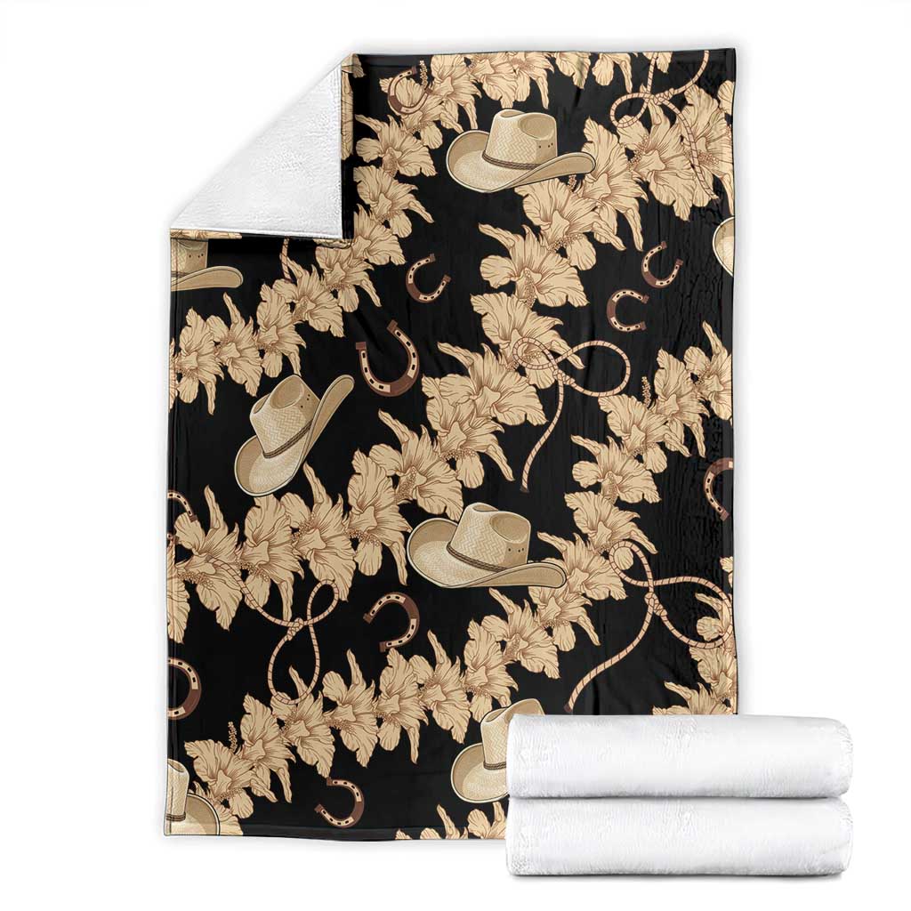 Vanuatu Cowboy Blanket Seamless Straw Hats Hibiscus - Polynesian Pride