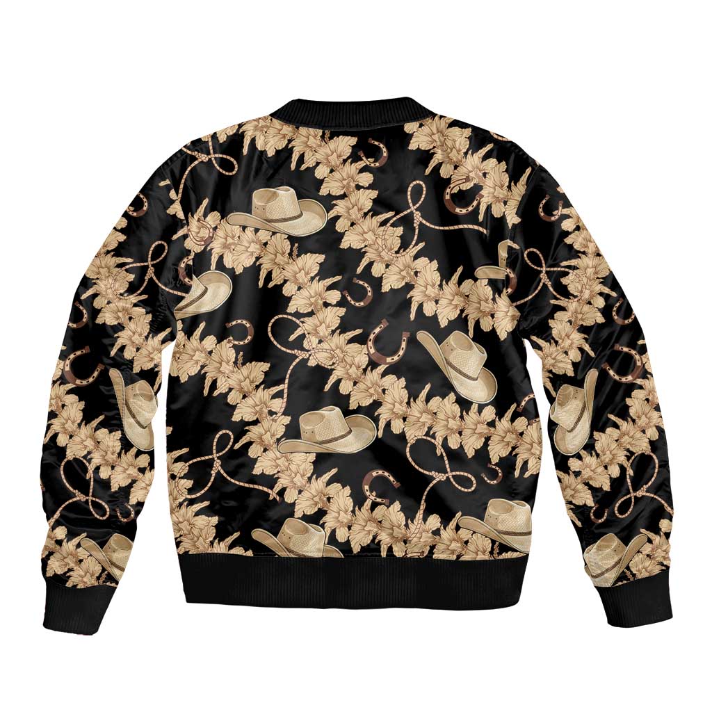 Vanuatu Cowboy Bomber Jacket Seamless Straw Hats Hibiscus LT14 - Polynesian Pride