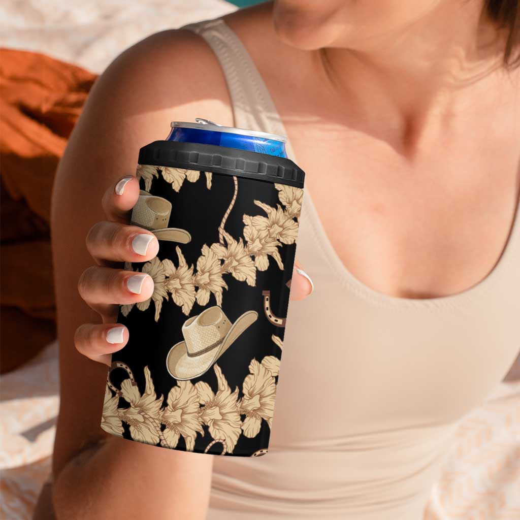 Vanuatu Cowboy 4 in 1 Can Cooler Tumbler Seamless Straw Hats Hibiscus - Polynesian Pride