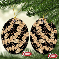 Vanuatu Cowboy Ceramic Ornament Seamless Straw Hats Hibiscus - Polynesian Pride