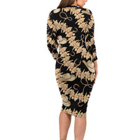 Vanuatu Cowboy Family Matching Long Sleeve Bodycon Dress and Hawaiian Shirt Seamless Straw Hats Hibiscus - Polynesian Pride