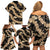 Vanuatu Cowboy Family Matching Off Shoulder Short Dress and Hawaiian Shirt Seamless Straw Hats Hibiscus - Polynesian Pride