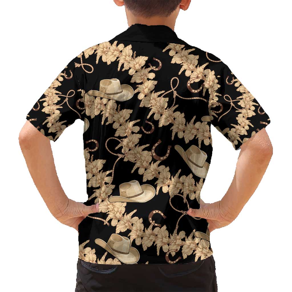 Vanuatu Cowboy Family Matching Puletasi and Hawaiian Shirt Seamless Straw Hats Hibiscus - Polynesian Pride