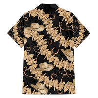 Vanuatu Cowboy Family Matching Puletasi and Hawaiian Shirt Seamless Straw Hats Hibiscus - Polynesian Pride