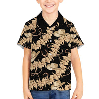 Vanuatu Cowboy Family Matching Summer Maxi Dress and Hawaiian Shirt Seamless Straw Hats Hibiscus - Polynesian Pride