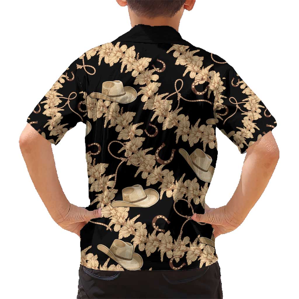 Vanuatu Cowboy Kid Hawaiian Shirt Seamless Straw Hats Hibiscus - Polynesian Pride