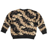 Vanuatu Cowboy Kid Ugly Christmas Sweater Seamless Straw Hats Hibiscus - Polynesian Pride