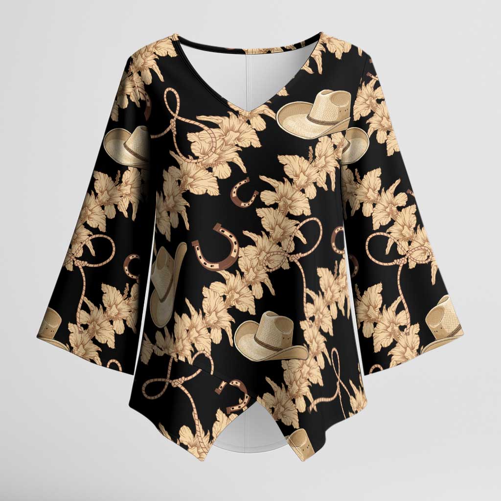 Vanuatu Cowboy Kimono Sleeve Blouse Seamless Straw Hats Hibiscus - Polynesian Pride