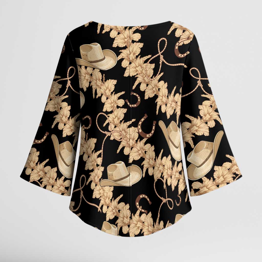 Vanuatu Cowboy Kimono Sleeve Blouse Seamless Straw Hats Hibiscus - Polynesian Pride