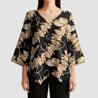 Vanuatu Cowboy Kimono Sleeve Blouse Seamless Straw Hats Hibiscus - Polynesian Pride