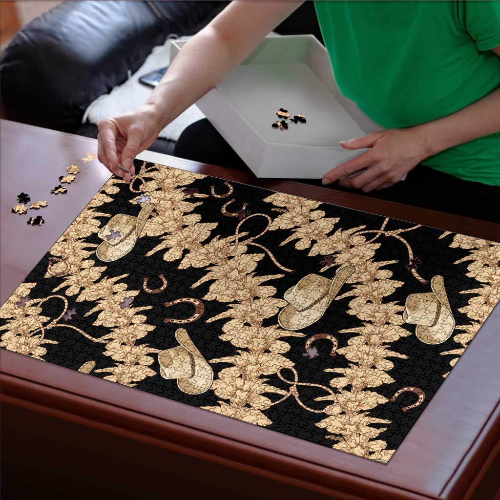 Vanuatu Cowboy Puzzle Seamless Straw Hats Hibiscus - Polynesian Pride