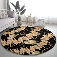 Vanuatu Cowboy Round Carpet Seamless Straw Hats Hibiscus - Polynesian Pride