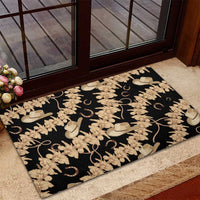 Vanuatu Cowboy Rubber Doormat Seamless Straw Hats Hibiscus - Polynesian Pride