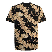 Vanuatu Cowboy Rugby Jersey Seamless Straw Hats Hibiscus - Polynesian Pride