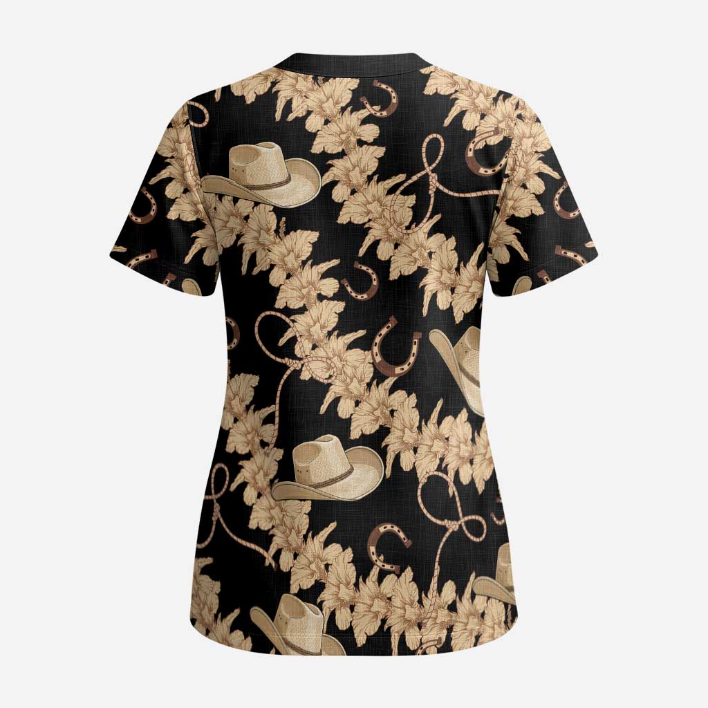 Vanuatu Cowboy Scrub Top Seamless Straw Hats Hibiscus - Polynesian Pride