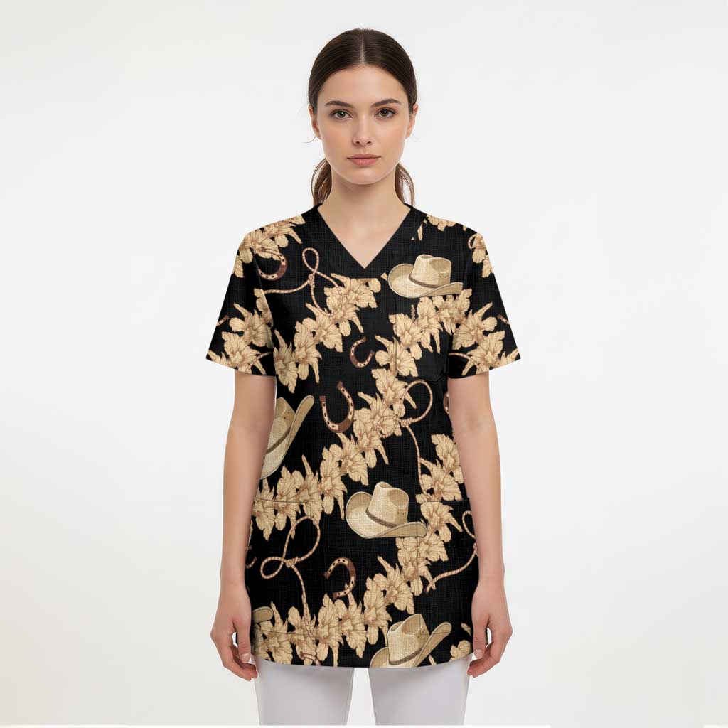 Vanuatu Cowboy Scrub Top Seamless Straw Hats Hibiscus - Polynesian Pride