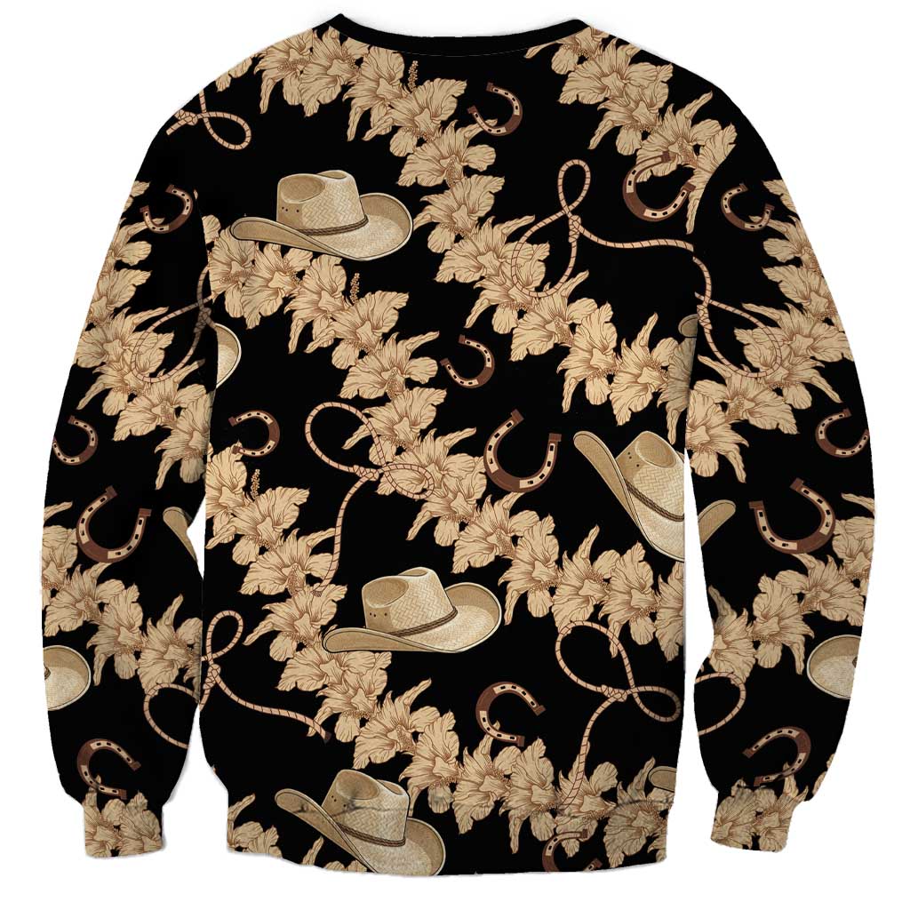 Vanuatu Cowboy Sweatshirt Seamless Straw Hats Hibiscus - Polynesian Pride
