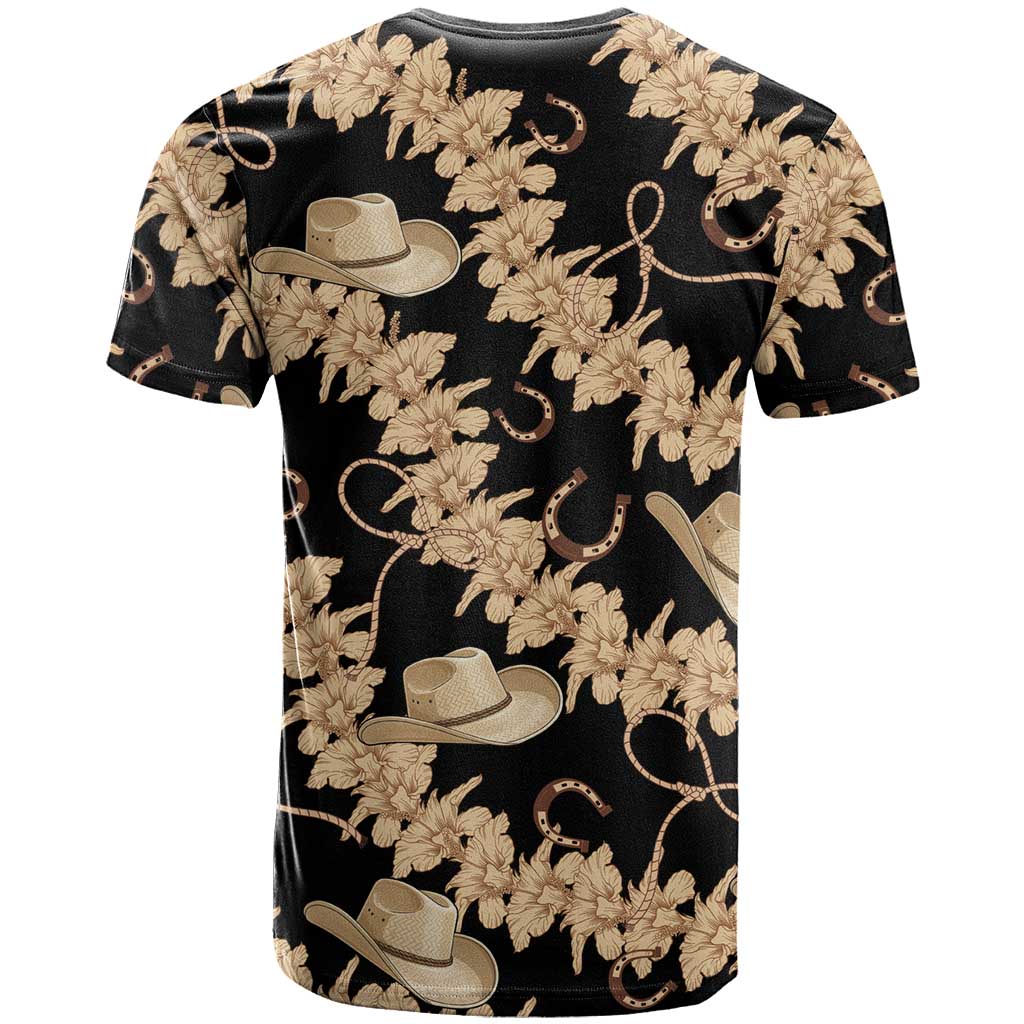 Vanuatu Cowboy T Shirt Seamless Straw Hats Hibiscus - Polynesian Pride