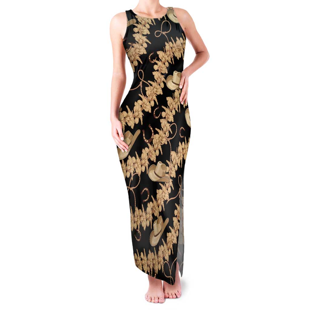 Vanuatu Cowboy Tank Maxi Dress Seamless Straw Hats Hibiscus - Polynesian Pride