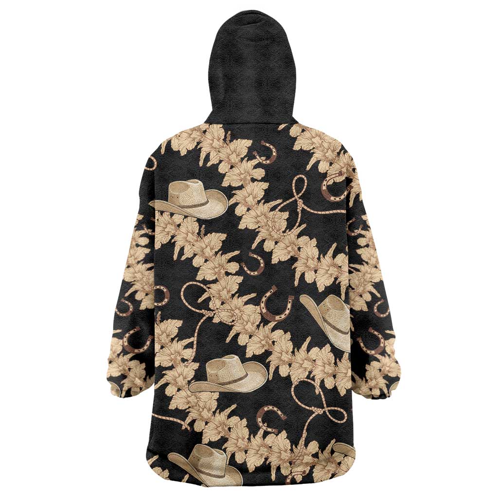 Vanuatu Cowboy Wearable Blanket Hoodie Seamless Straw Hats Hibiscus LT14 - Polynesian Pride